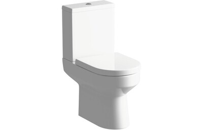 Lucinda Rimless Close Coupled Open Back WC & Soft Close Seat
