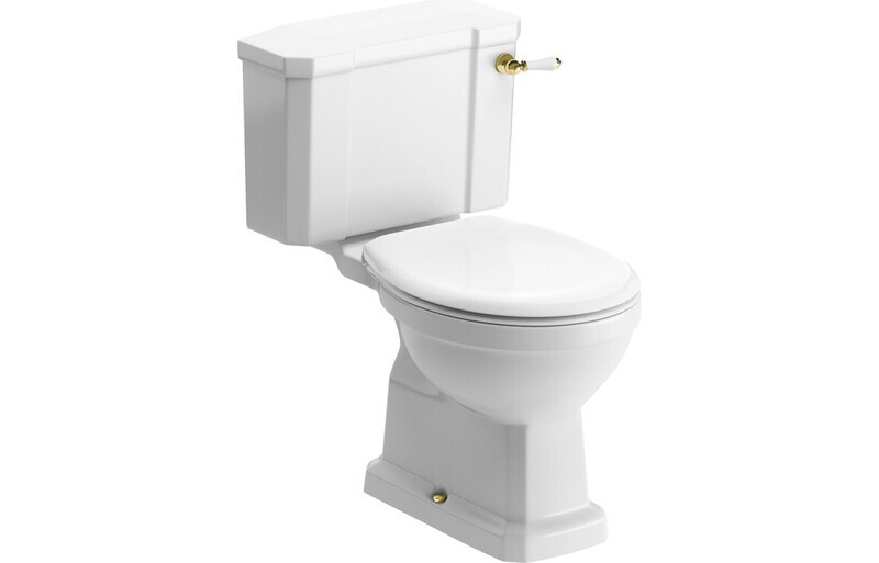Shelly Close Coupled WC w/Brushed Brass Finish & Soft Close Seat
