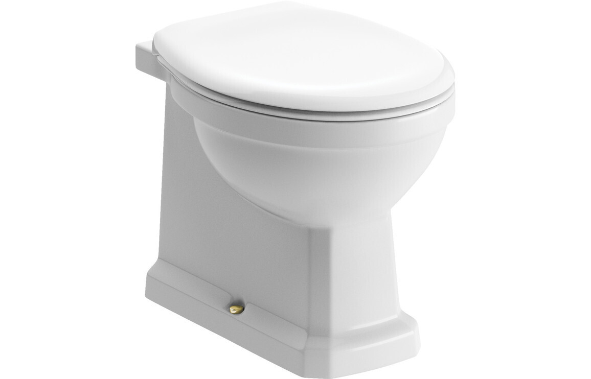Shelly Back To Wall WC w/Brushed Brass Finish & Soft Close Seat