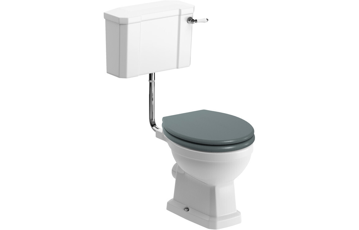 Shelly Low Level WC & Sea Green Wood Effect Seat