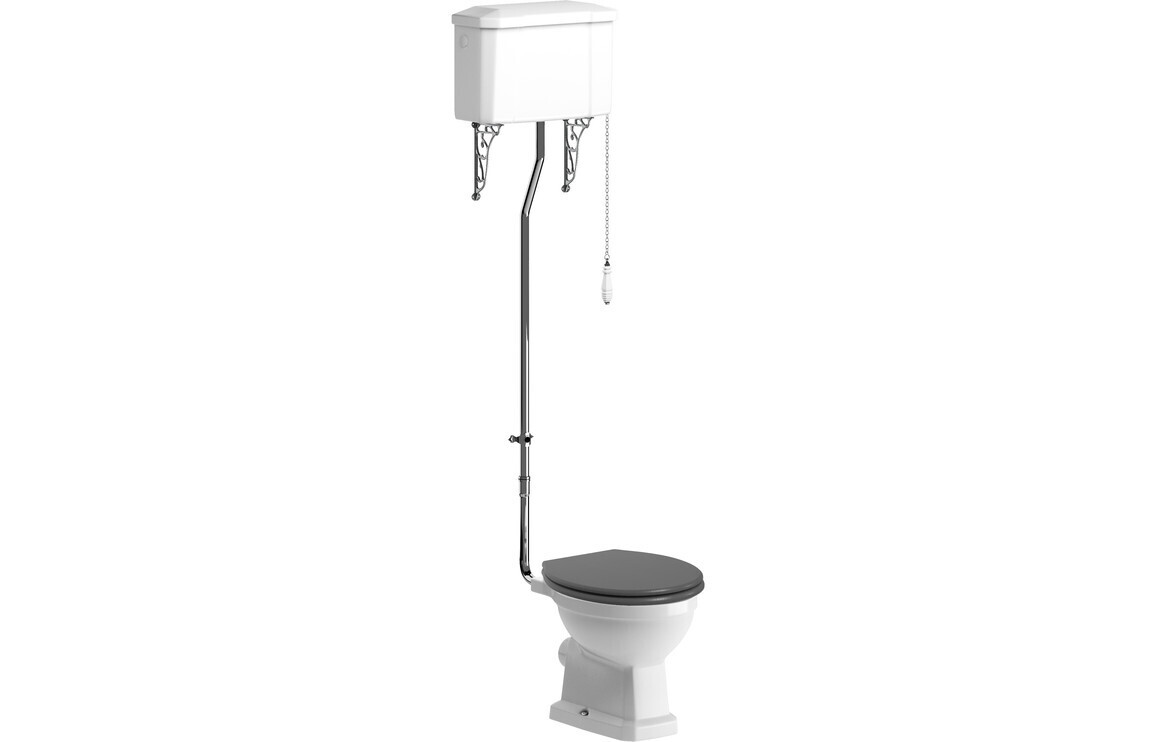 Shelly High Level WC & Grey Ash Soft Close Seat