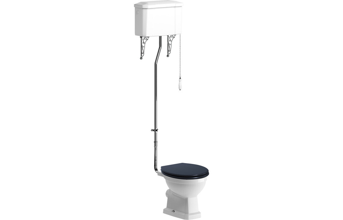 Shelly High Level WC & Indigo Ash Soft Close Seat