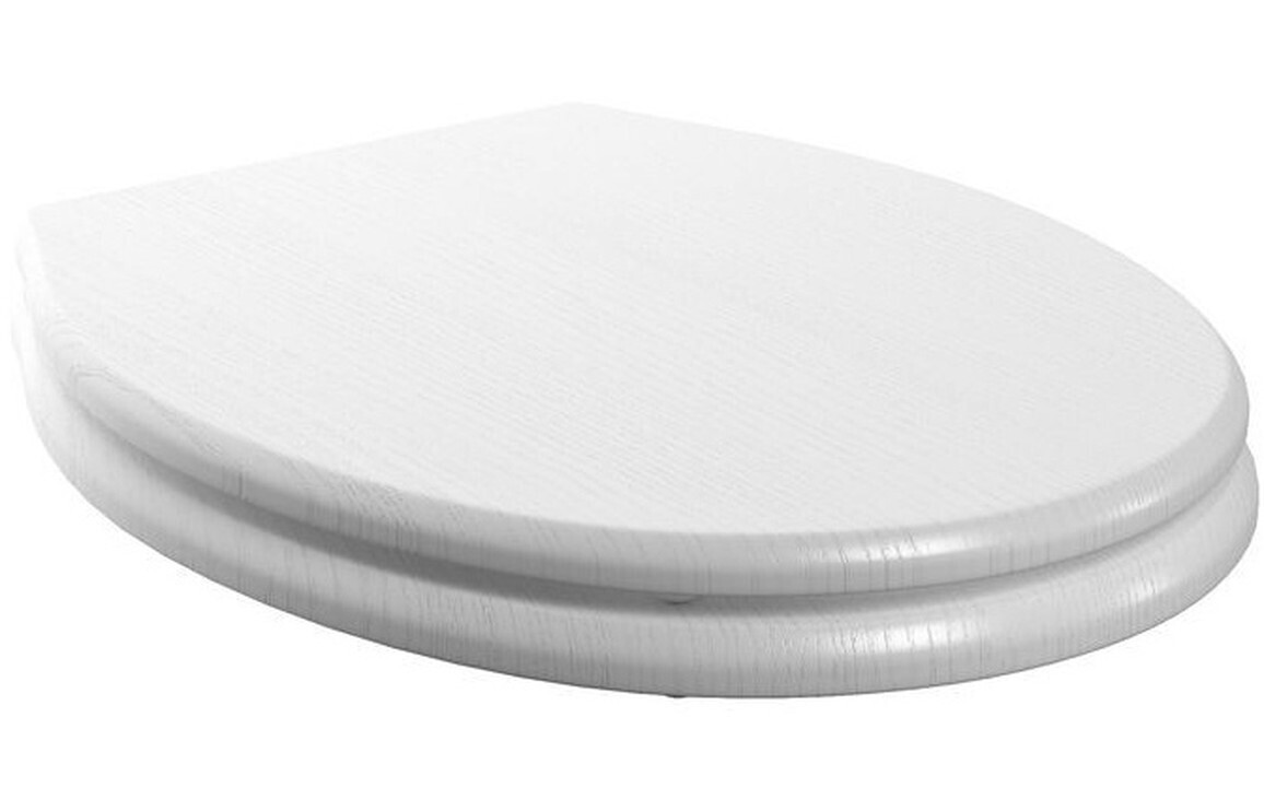 Shelly Soft Close Toilet Seat - Satin White Wood Effect