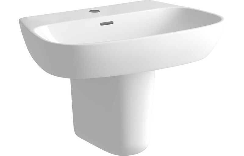 Gina 600x400mm 1TH Basin & Semi Pedestal