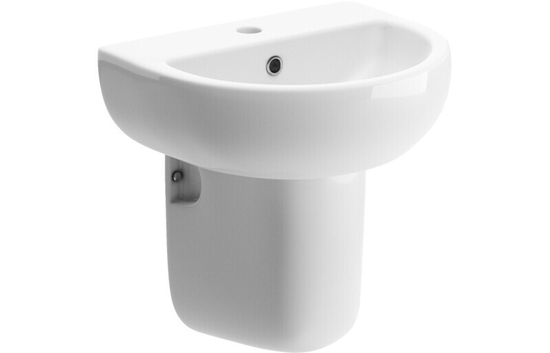 Taylor 450x400mm 1TH Basin & Semi Pedestal