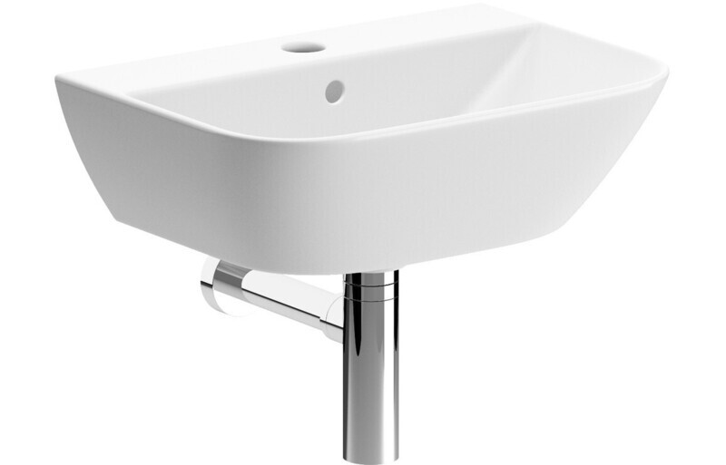Chloe 450x320mm 1TH Cloakroom Basin & Chrome Bottle Trap