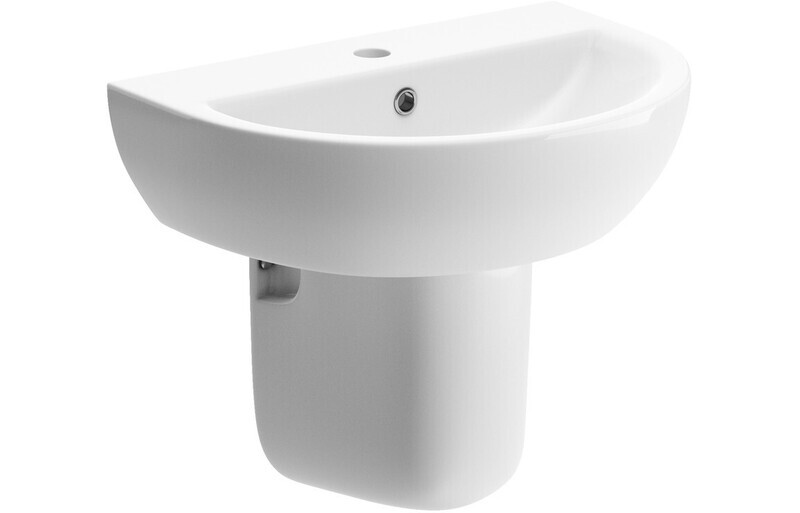Taylor 550x400mm 1TH Basin & Semi Pedestal