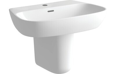 Tara 600x400mm 1TH Basin & Semi Pedestal