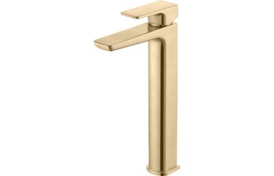 Berta Tall Basin Mixer - Brushed Brass