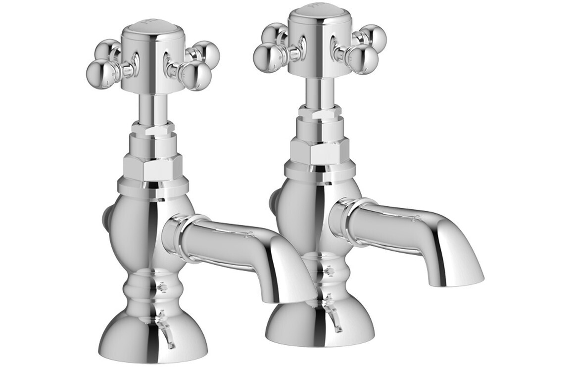 Graham Basin Pillar Taps - Chrome