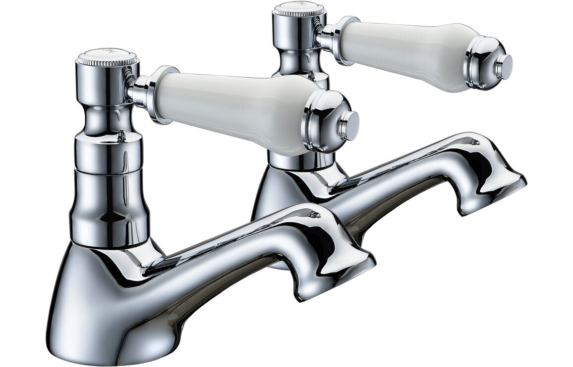 Milward Basin Pillar Taps - Chrome