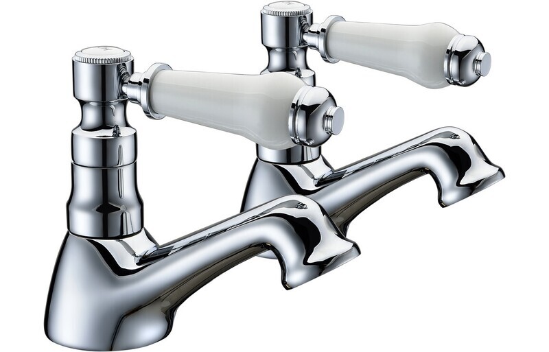 Milward Basin Pillar Taps - Chrome