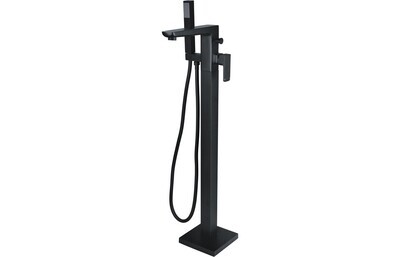 Berta Floor Standing Bath/Shower Mixer - Matt Black