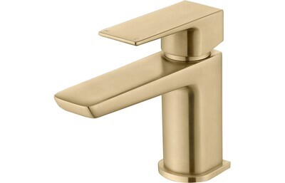 Berta Cloakroom Basin Mixer & Waste - Brushed Brass