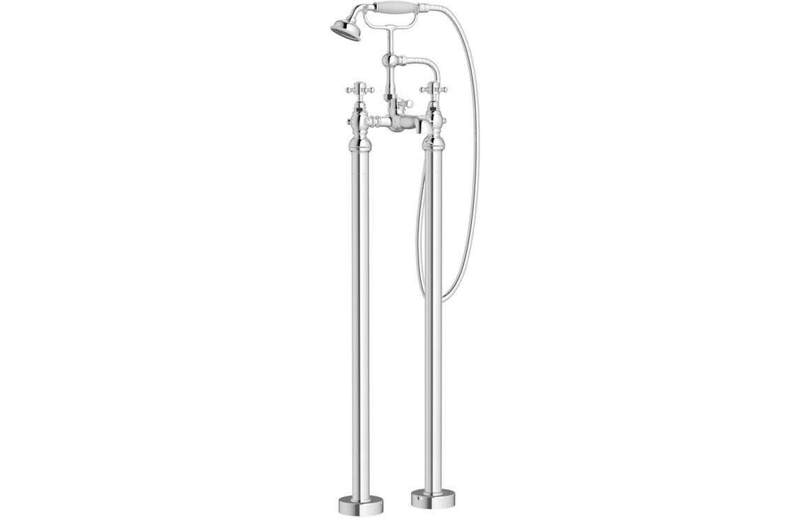 Graham Floor Standing Bath/Shower Mixer & Shower Kit - Chrome