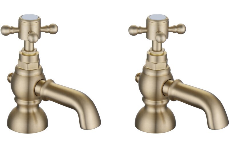 Graham Bath Pillar Taps - Brushed Brass