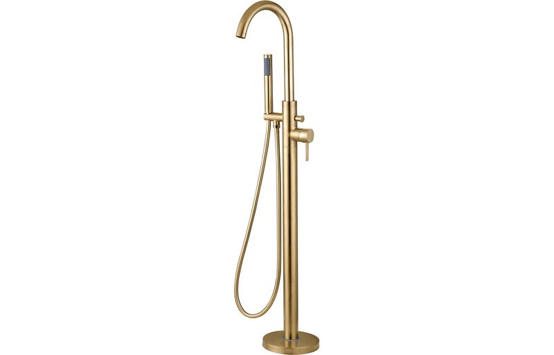 Polly Floor Standing Bath/Shower Mixer - Brushed Brass