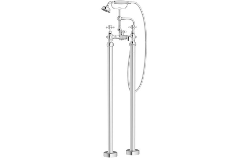 Graham Floor Standing Bath/Shower Mixer & Shower Kit - Chrome