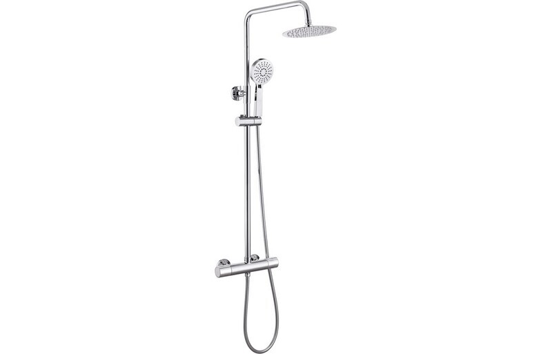 Tracey Cool-Touch Thermostatic Mixer Shower w/Riser & Overhead Kit - Chrome