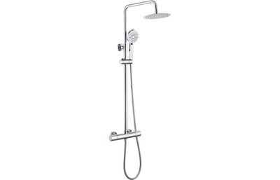 Tracey Cool-Touch Thermostatic Mixer Shower w/Riser & Overhead Kit - Chrome