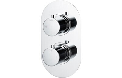 Aurora Thermostatic Single Outlet Twin Shower Valve - Chrome