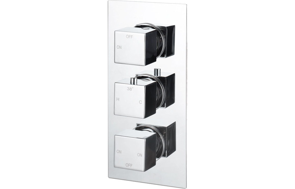 Cosmic Thermostatic Three Outlet Triple Shower Valve - Chrome