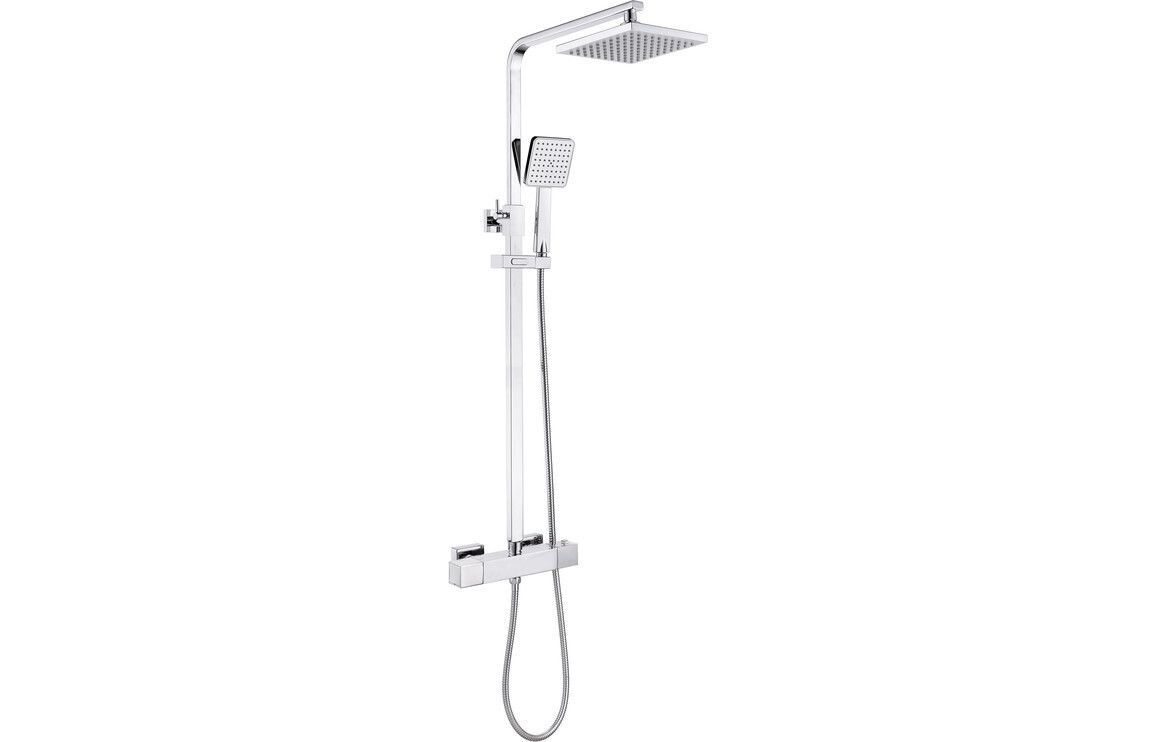 Arla Cool-Touch Thermostatic Mixer Shower w/Riser & Overhead Kit - Chrome