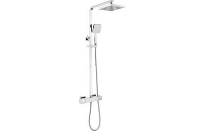 Arla Cool-Touch Thermostatic Mixer Shower w/Riser & Overhead Kit - Chrome