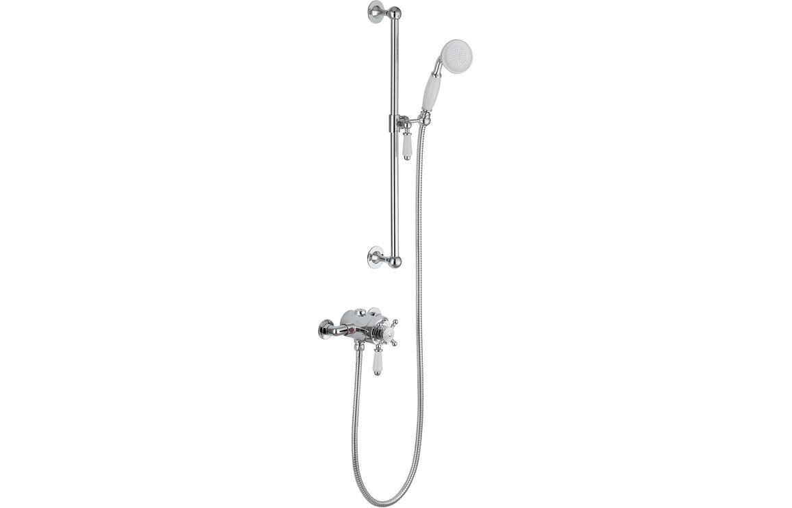 Basil Shower Pack One - Concentric Single Outlet Shower Valve & Riser Kit - Chrome