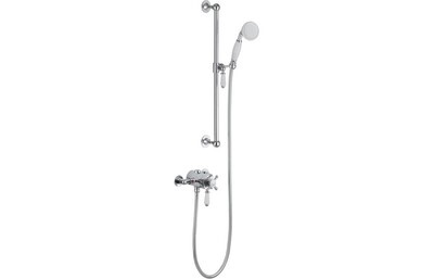 Basil Shower Pack One - Concentric Single Outlet Shower Valve & Riser Kit - Chrome