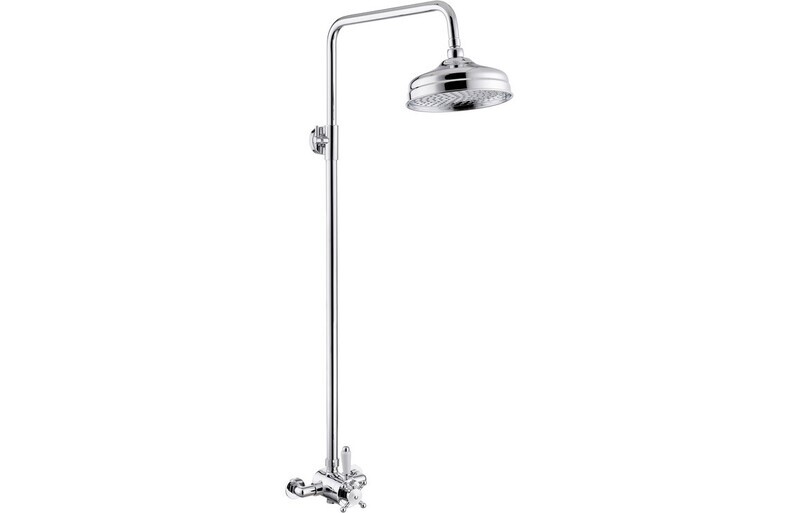 Basil Shower Pack Two - Concentric Single Outlet Shower Valve & Overhead Kit - Chrome