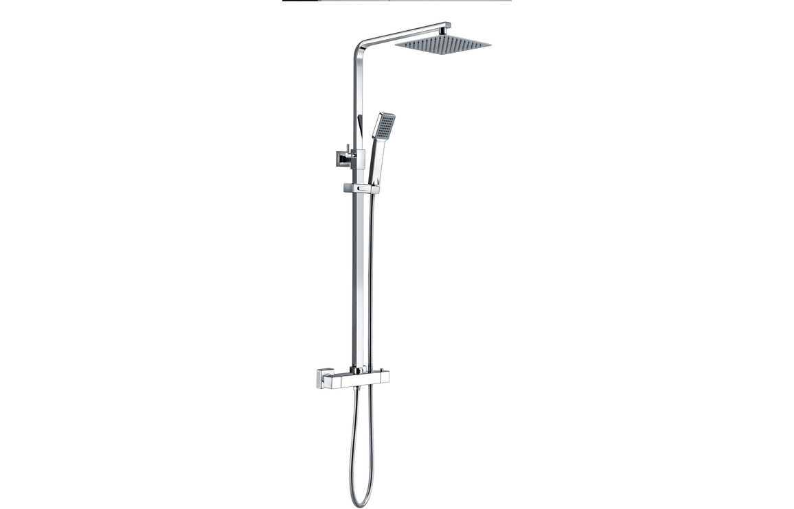 DISCONTINUED Carla Square Thermostatic Bar Mixer w/Riser Kit - Chrome