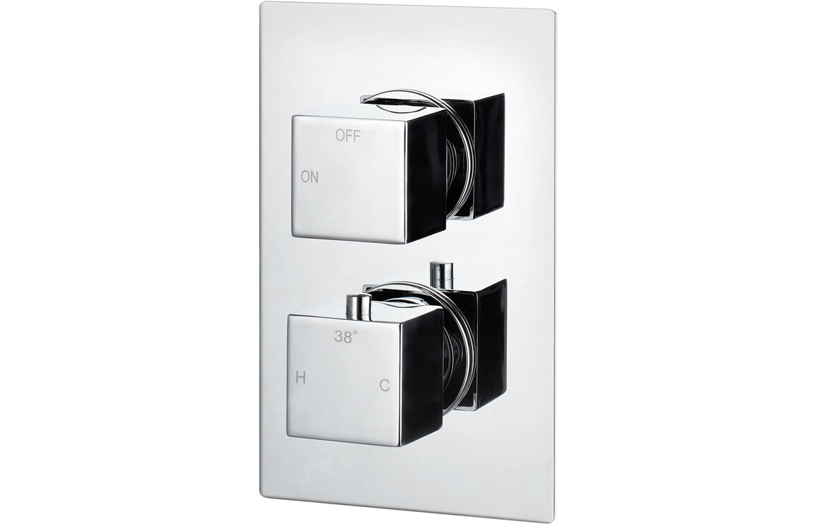 Cosmic Thermostatic Single Outlet Twin Shower Valve - Chrome