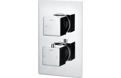 Cosmic Thermostatic Single Outlet Twin Shower Valve - Chrome