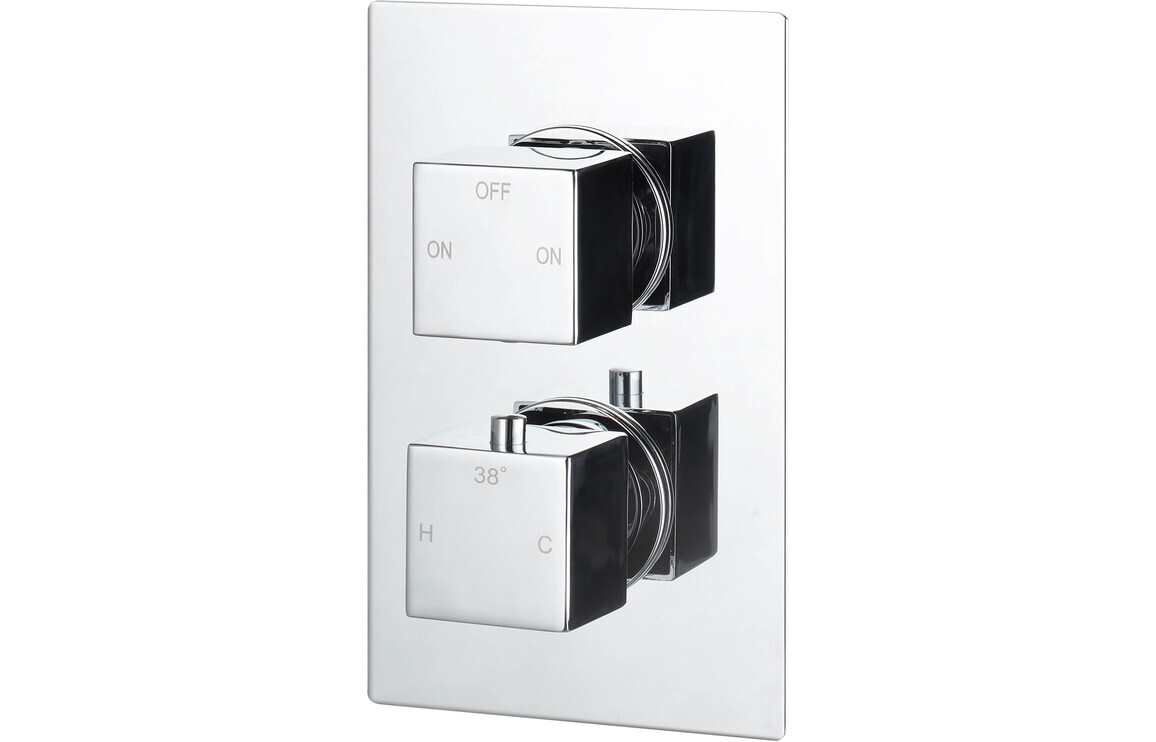 Cody Thermostatic Two Outlet Twin Shower Valve - Chrome