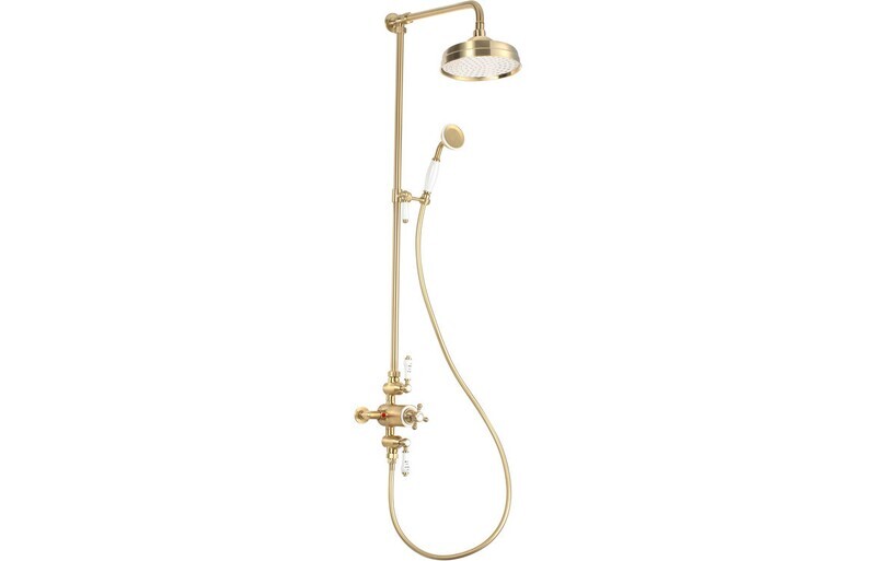 Basil Thermostatic Shower Kit - Brushed Brass