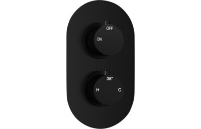 Single Outlet Twin Shower Valve - Matt Black Single Outlet Twin Shower Valve - Matt Black