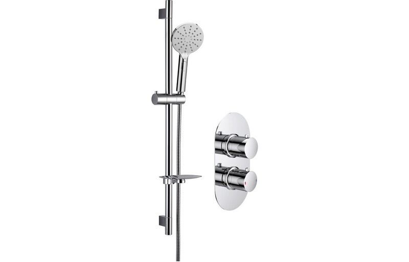 DISCONTINUED Astrid Shower Pack One - Single Outlet Twin Shower Valve w/Riser Kit - Chrome