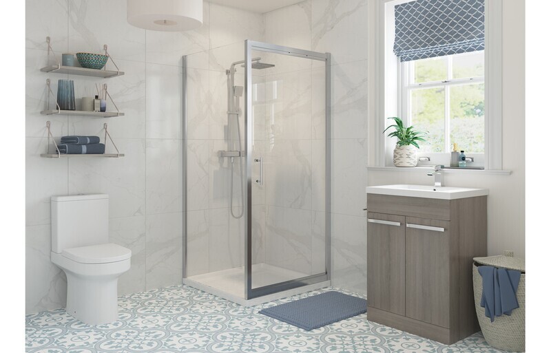 Cleopatra 800mm Infold Door - Chrome