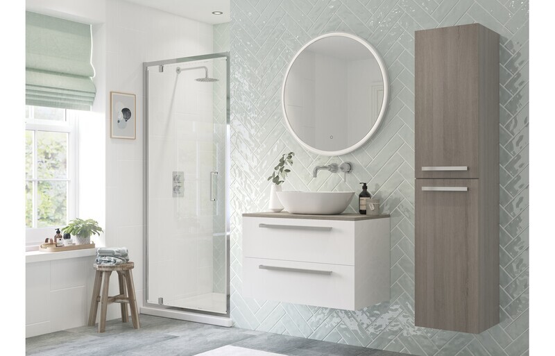 Isaac 900mm Pivot Door - Chrome