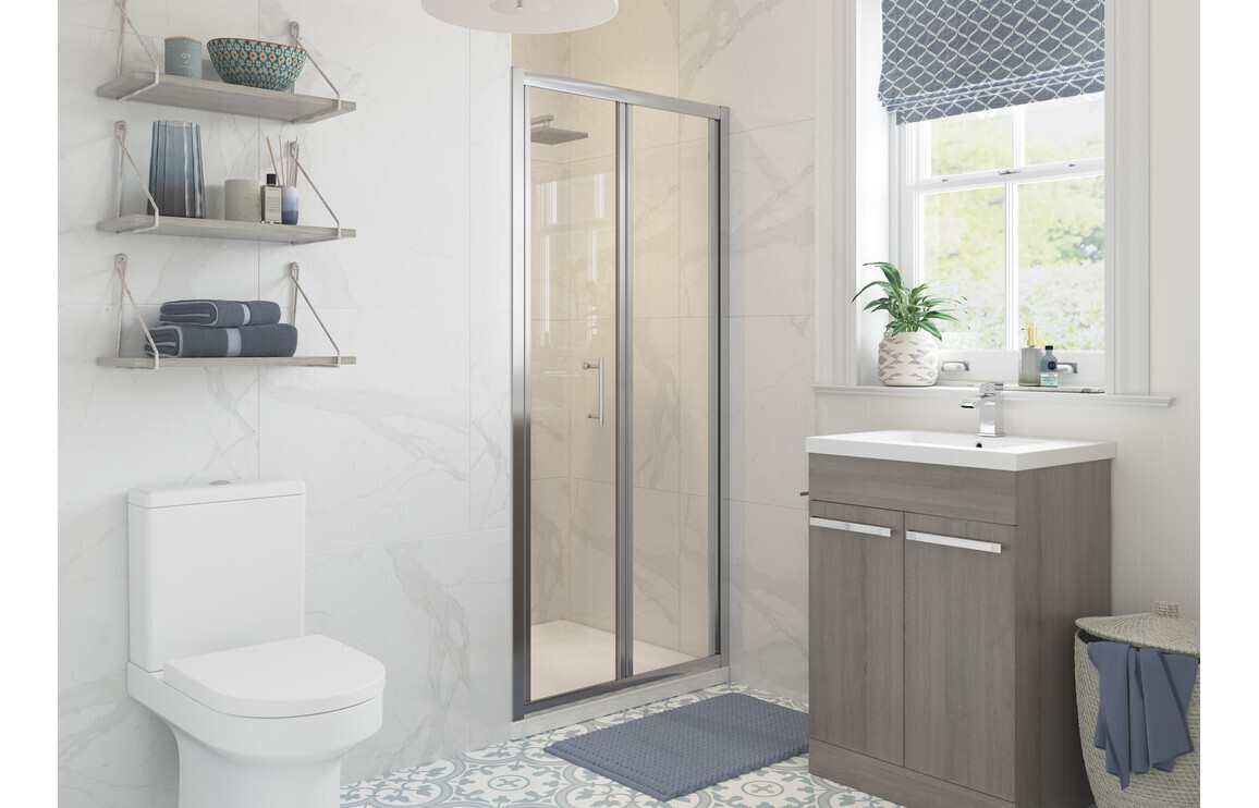 Cleopatra 760mm Bi-fold Door - Chrome