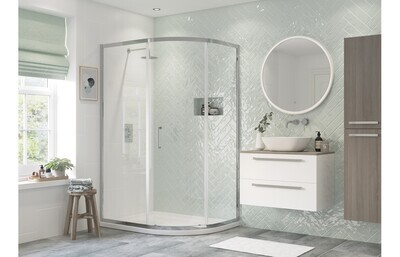 Isaac 1000x800mm 1 Door Offset Quadrant - Chrome