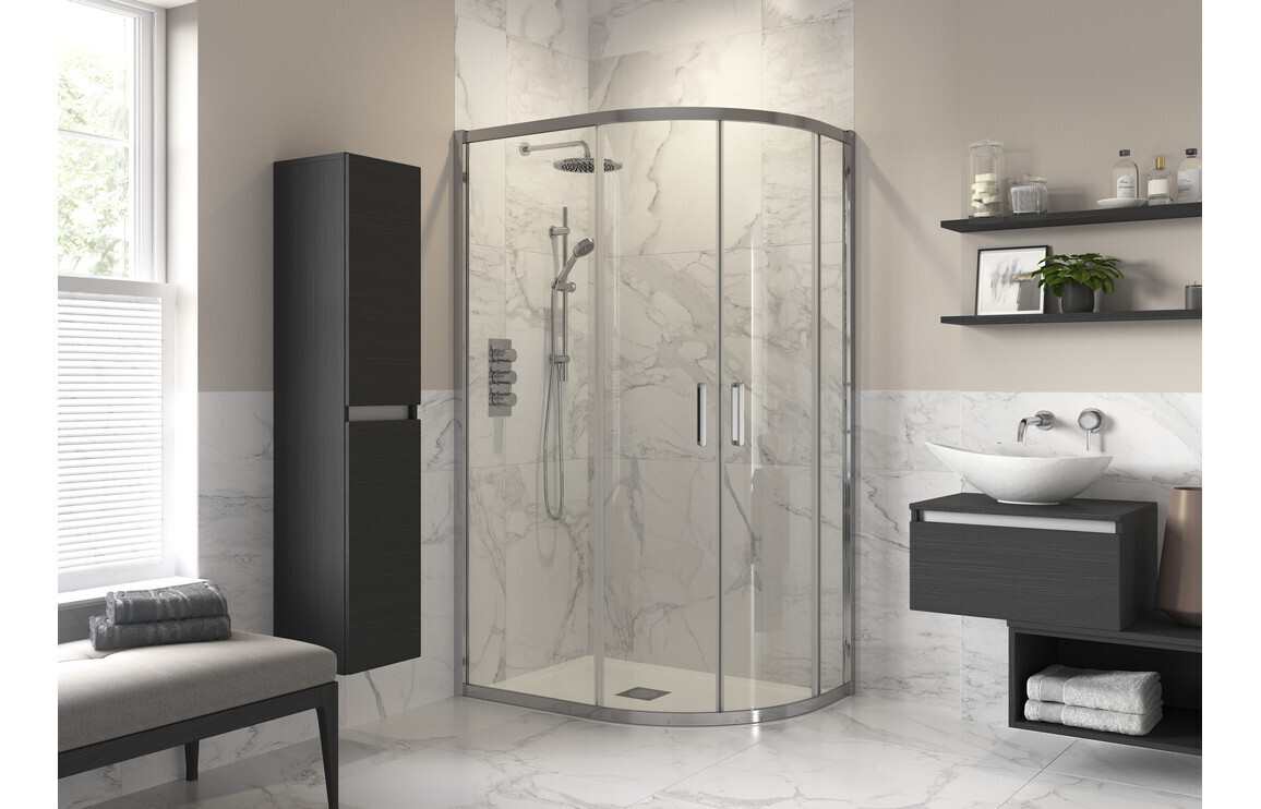 Athen 1000x800mm 2 Door Offset Quadrant - Chrome