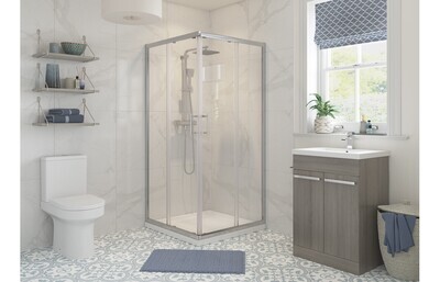 Cleopatra 900mm Corner Entry Door - Chrome