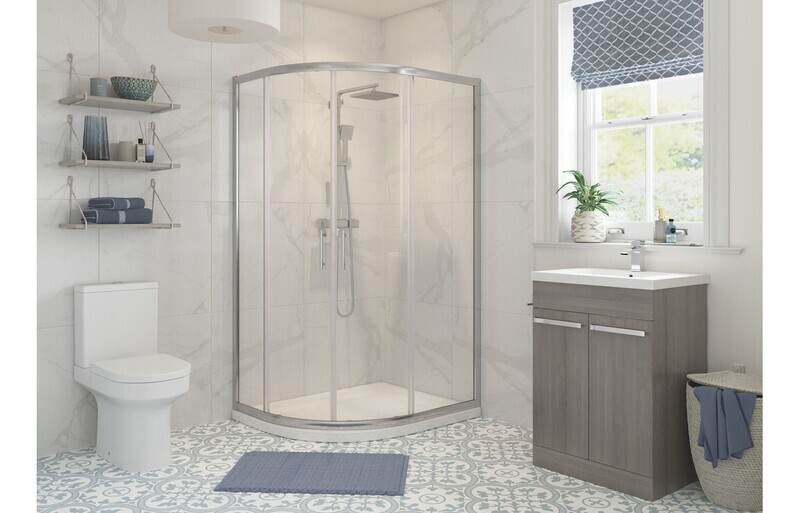 Cleopatra 900x760mm 2 Door Offset Quadrant - Chrome