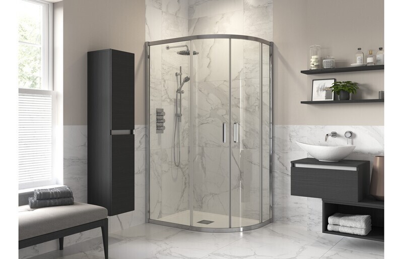 Athen 1200x900mm 2 Door Offset Quadrant - Chrome