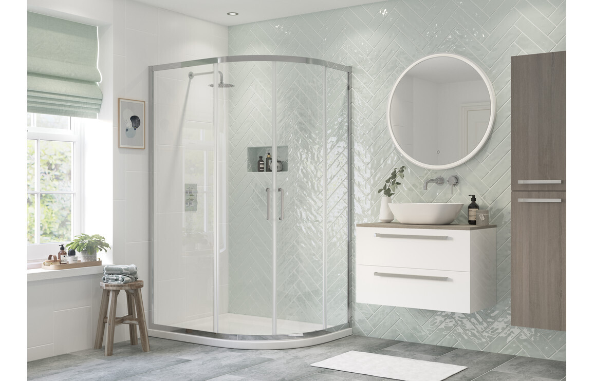 Isaac 900x760mm 2 Door Offset Quadrant - Chrome