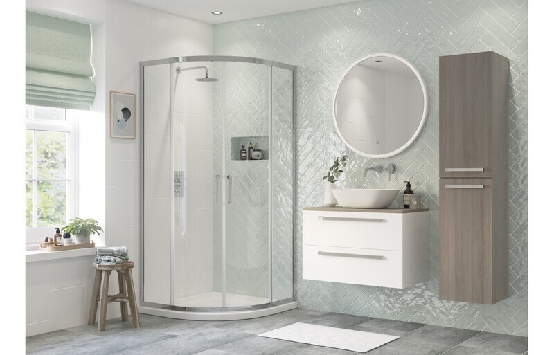 Isaac 1000mm 2 Door Quadrant - Chrome