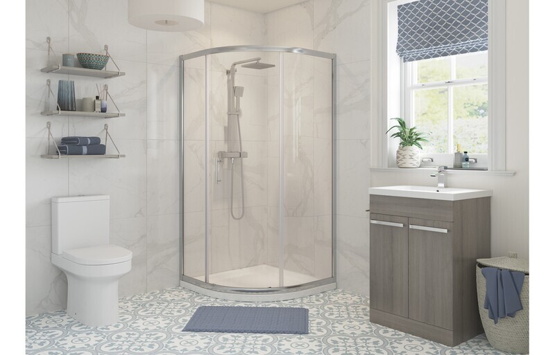 Cleopatra 800mm 1 Door Quadrant - Chrome