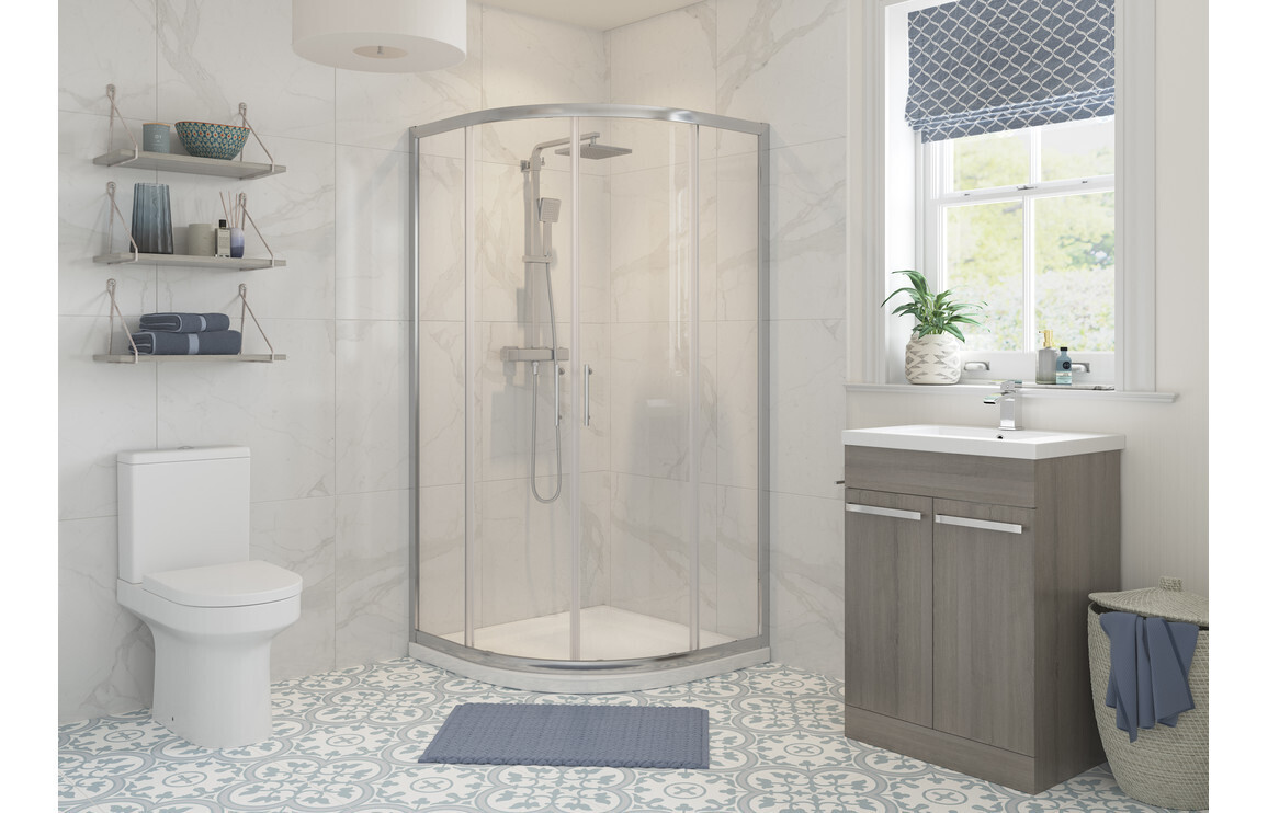 Cleopatra 900mm 2 Door Quadrant - Chrome